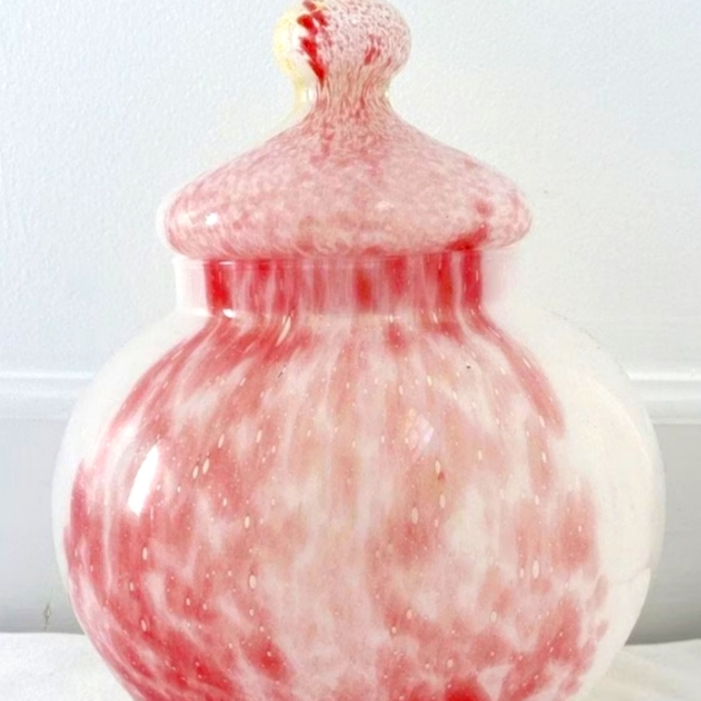 VINTAGE MURANO LARGE LIDDED JAR.MADE IN ITALY